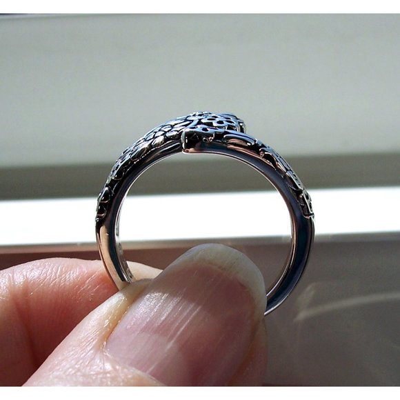 925 STERLING SILVER Cute Floral Spoon Ring - Picture 6 of 16